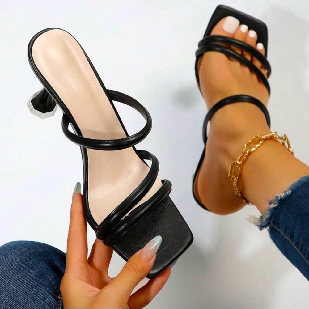 Sophisticated Black High Heel square toe